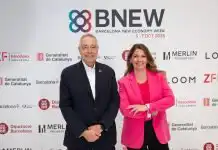 Pere Navarro, presidente ejecutivo del CZFB, y Blanca Sorigué, directora general del CZFB
